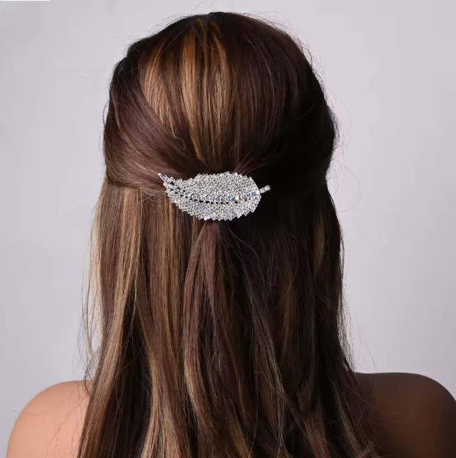 دبوس شعر فرنسي على شكل ريشة - Image 2