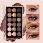 باليت ظلال عيون بـ 18 لونًا، لؤلؤي ومطفأ اللمعة ولامع وبراق، ألوان ترابية، يدوم طويلاً، مكياج تجميلي عالي الأداء