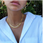 قلادة للنساء قلادة ذهبية مطلية بالفضة